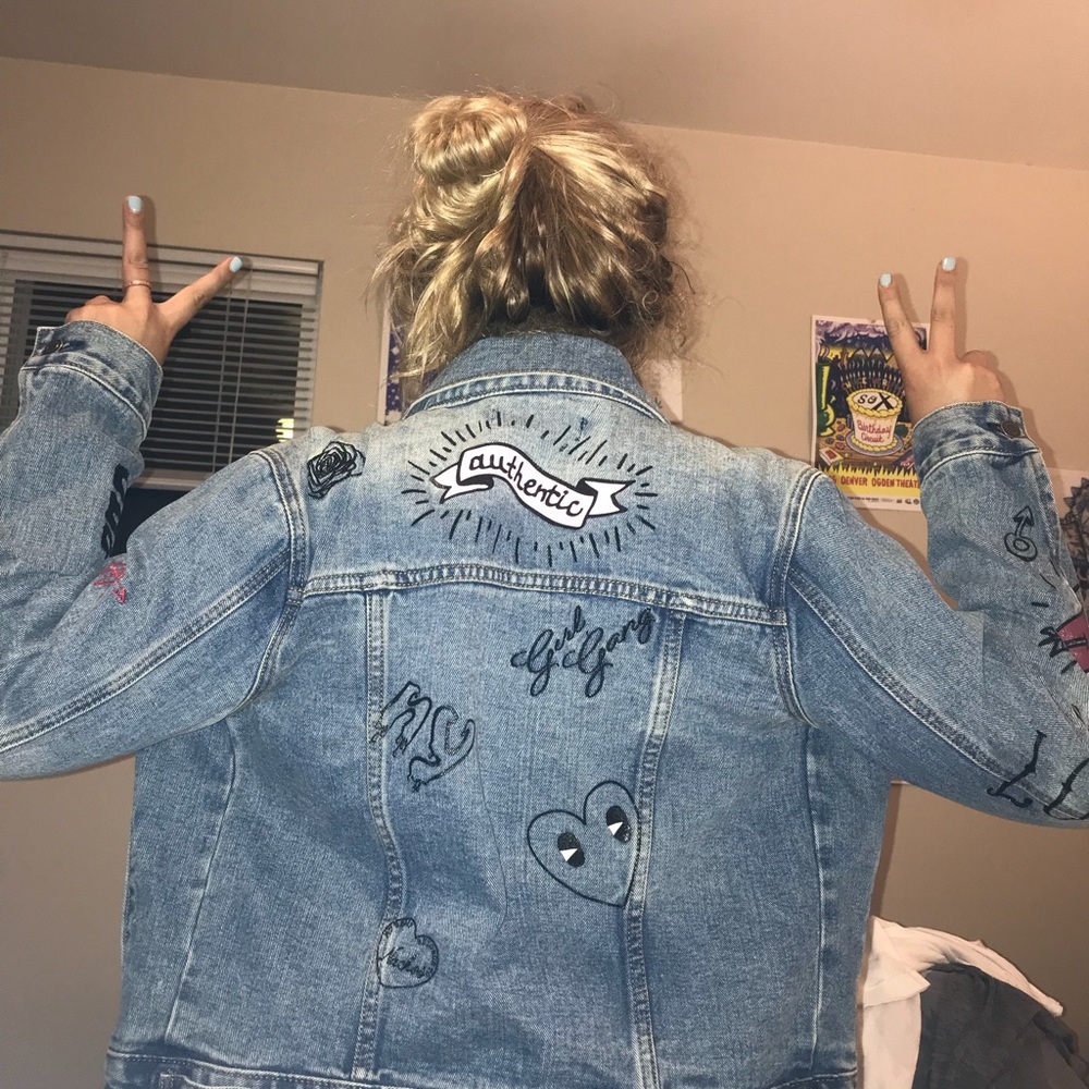 Painted, graffiti jean jacket